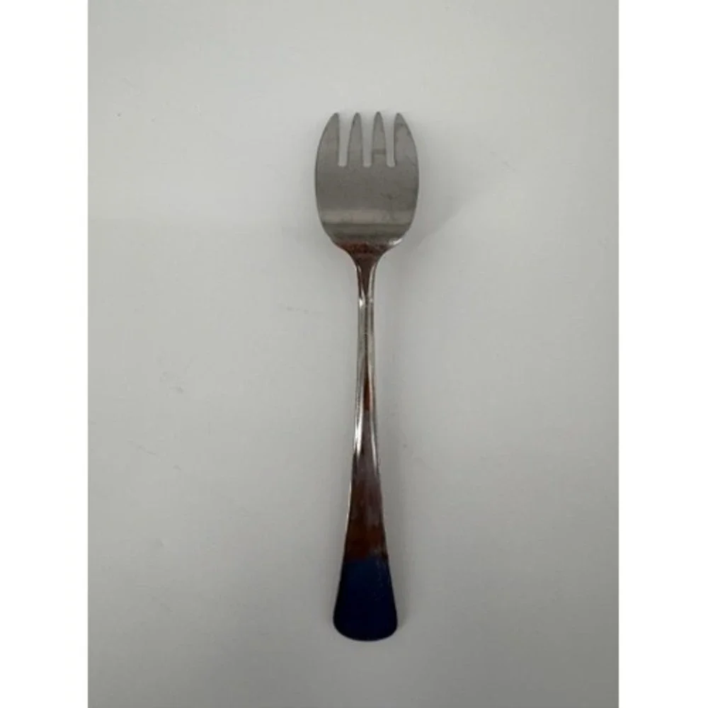 Oneidacraft Needlepoint Beaded Artistry Stainless Meat Fork‎ 7.75 Inch Silver